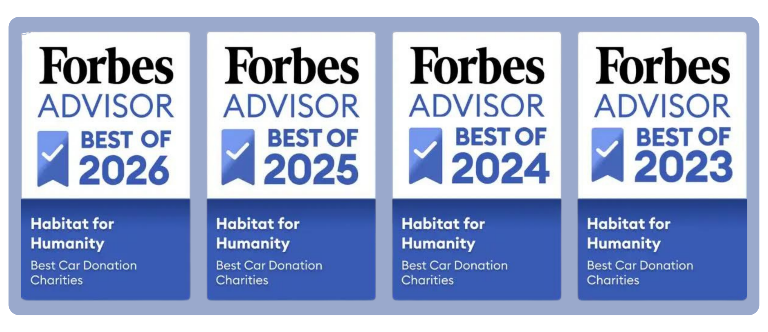 HHFH Forbes Advisor Best Car Donation Seals